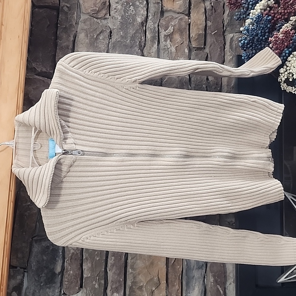 Jennifer Moore Ribbed Zip-up sz M